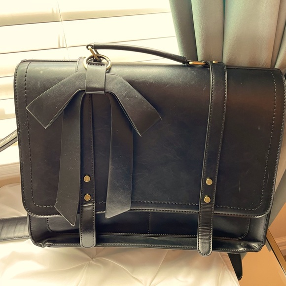 Handbags - Black laptop case with bow detail
